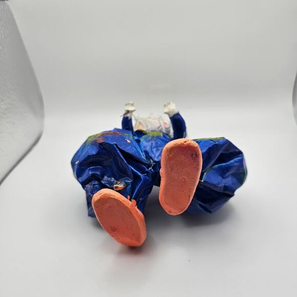 Vtg Mexico Folk Art Paper Mache Clown Figures 6.5" Creepy With Floating Balloon - Picture 6 of 7